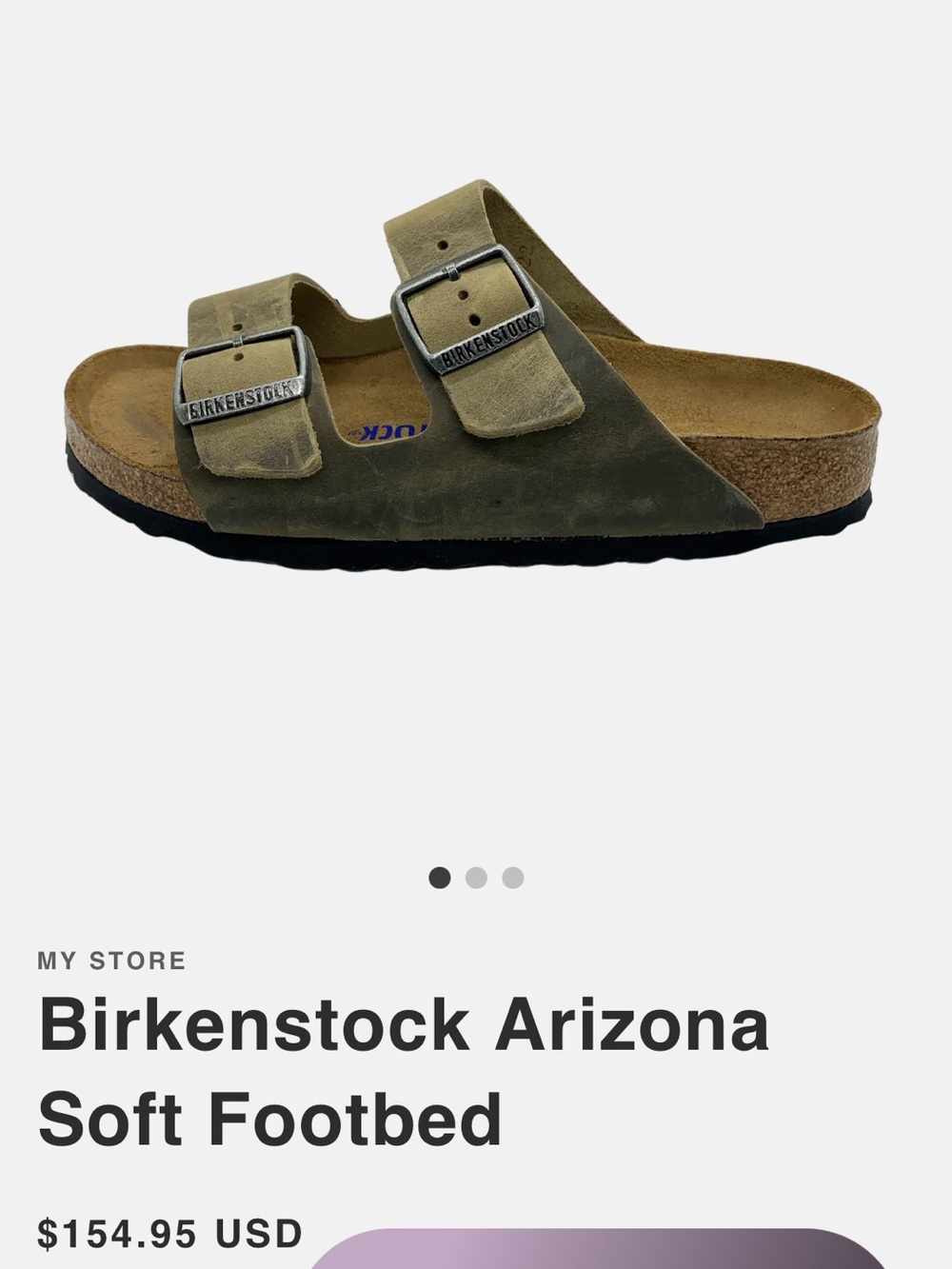 Birkenstock Arizona Soft Footbed Taupe Oiled Leather Sandals Size 36 - Picture 9 of 9